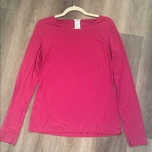 Wolford Top Pullover Modal Jersey Long Sleeve Shirt Pink Size Womens Medium